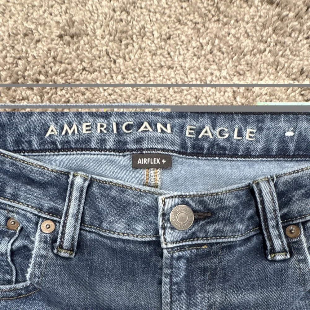 American Eagle Outfitters Slim Straight Airflex+ Blue Denim Jeans Medium Wash